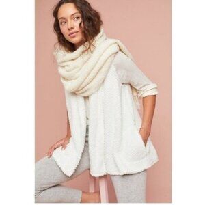 Anthro Saturday Sunday Cozy Sherpa Faux Fur White Vest